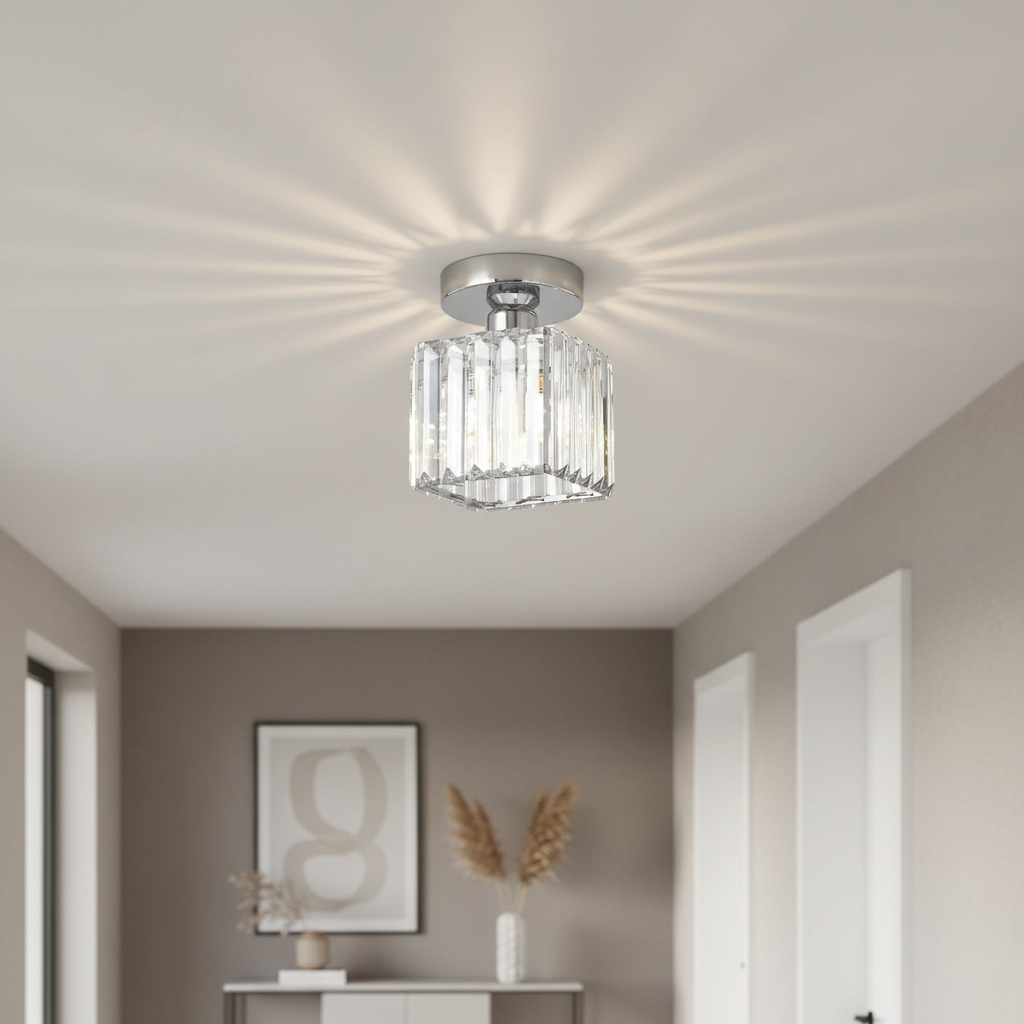 Ceiling Light Glass Shade Modern Clear Striped Flush Mount Lamp - Image 36
