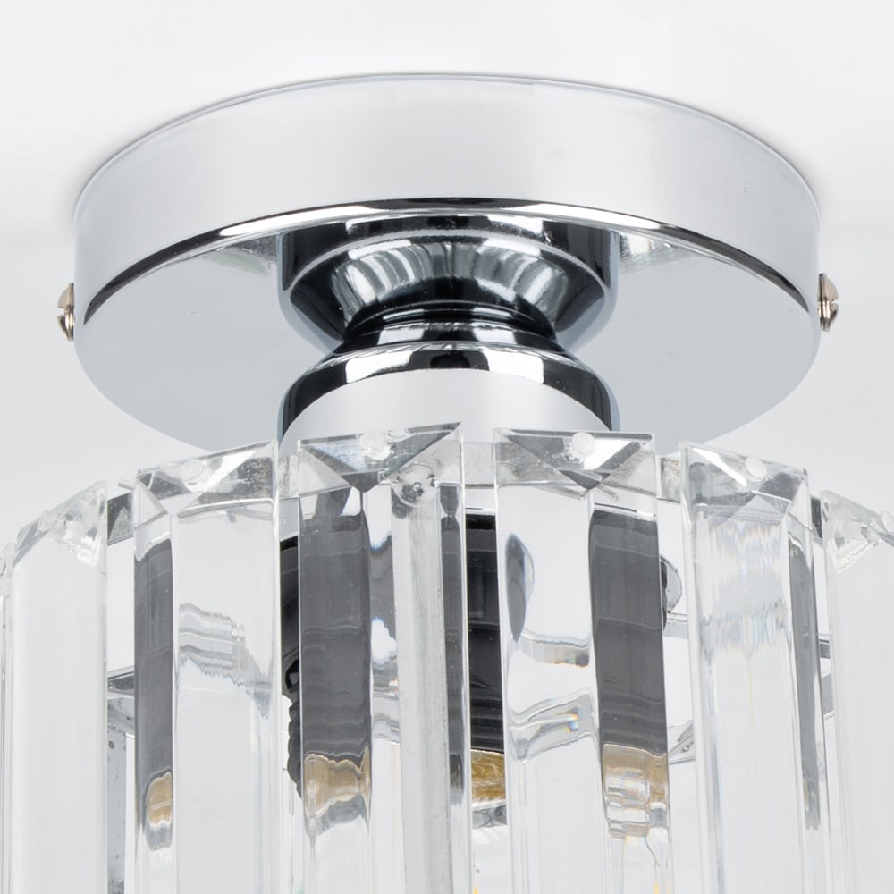 Ceiling Light Glass Shade Modern Clear Striped Flush Mount Lamp - Image 40