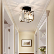 Ceiling Light Glass Shade Modern Clear Striped Flush Mount Lamp - Image 5