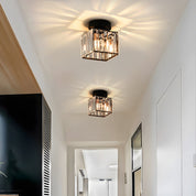 Ceiling Light Glass Shade Modern Clear Striped Flush Mount Lamp - Image 6