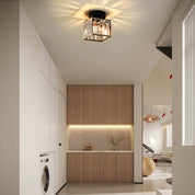 Ceiling Light Glass Shade Modern Clear Striped Flush Mount Lamp - Image 8