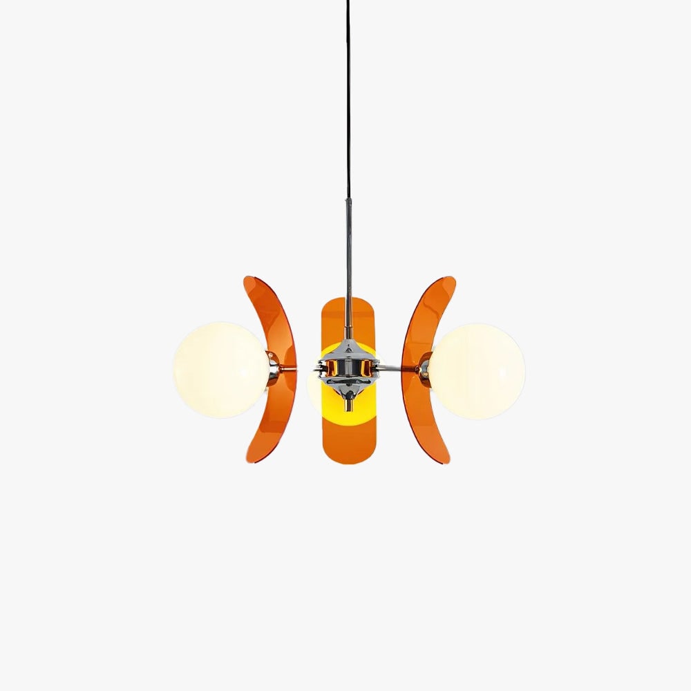 Chandelier Ceiling Light Mid Century Brown Glass Pendant Lamp - Image 1