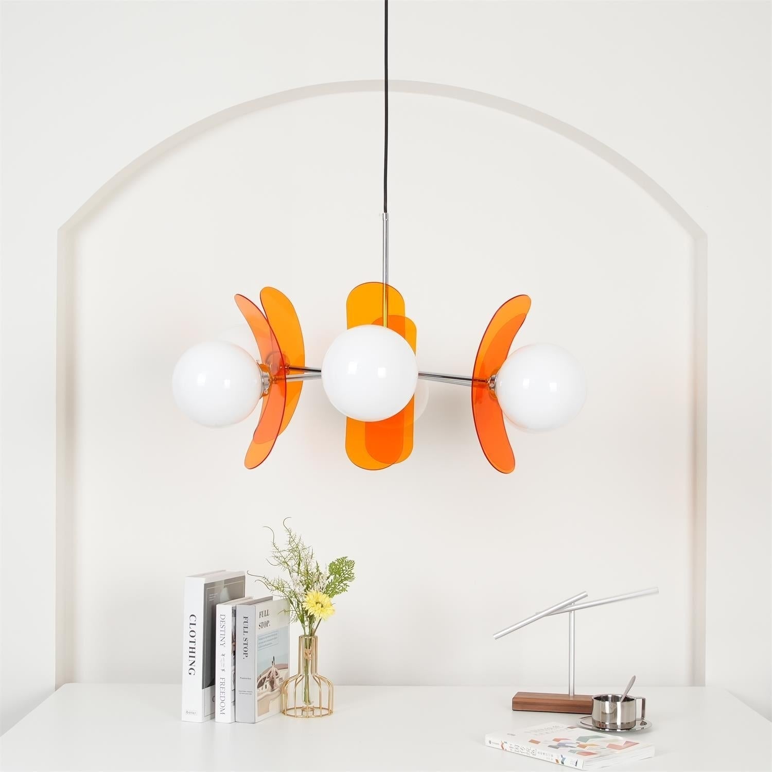 Chandelier Ceiling Light Mid Century Brown Glass Pendant Lamp - Image 2