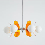 Chandelier Ceiling Light Mid Century Brown Glass Pendant Lamp - Image 21