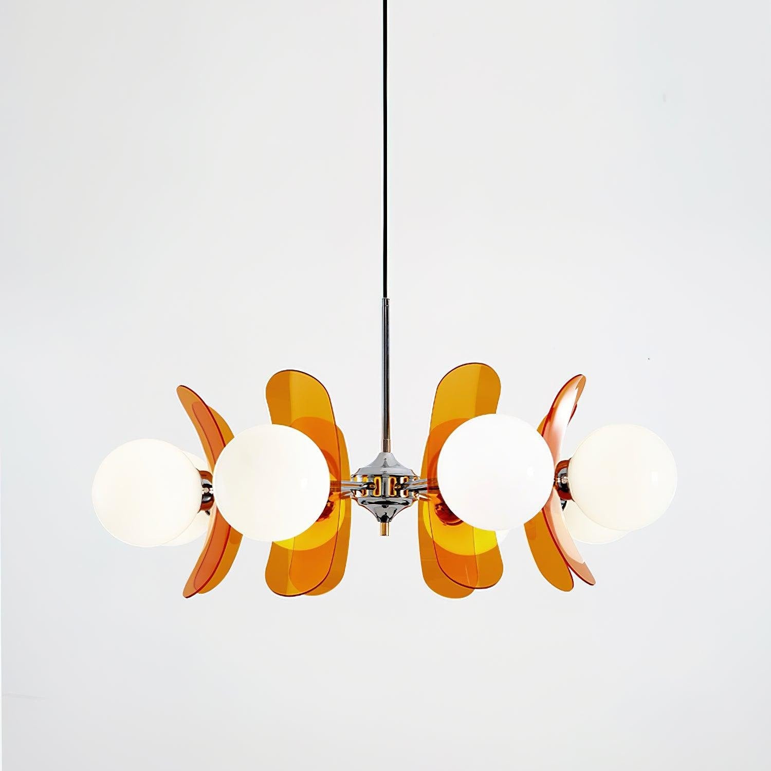 Chandelier Ceiling Light Mid Century Brown Glass Pendant Lamp - Image 22