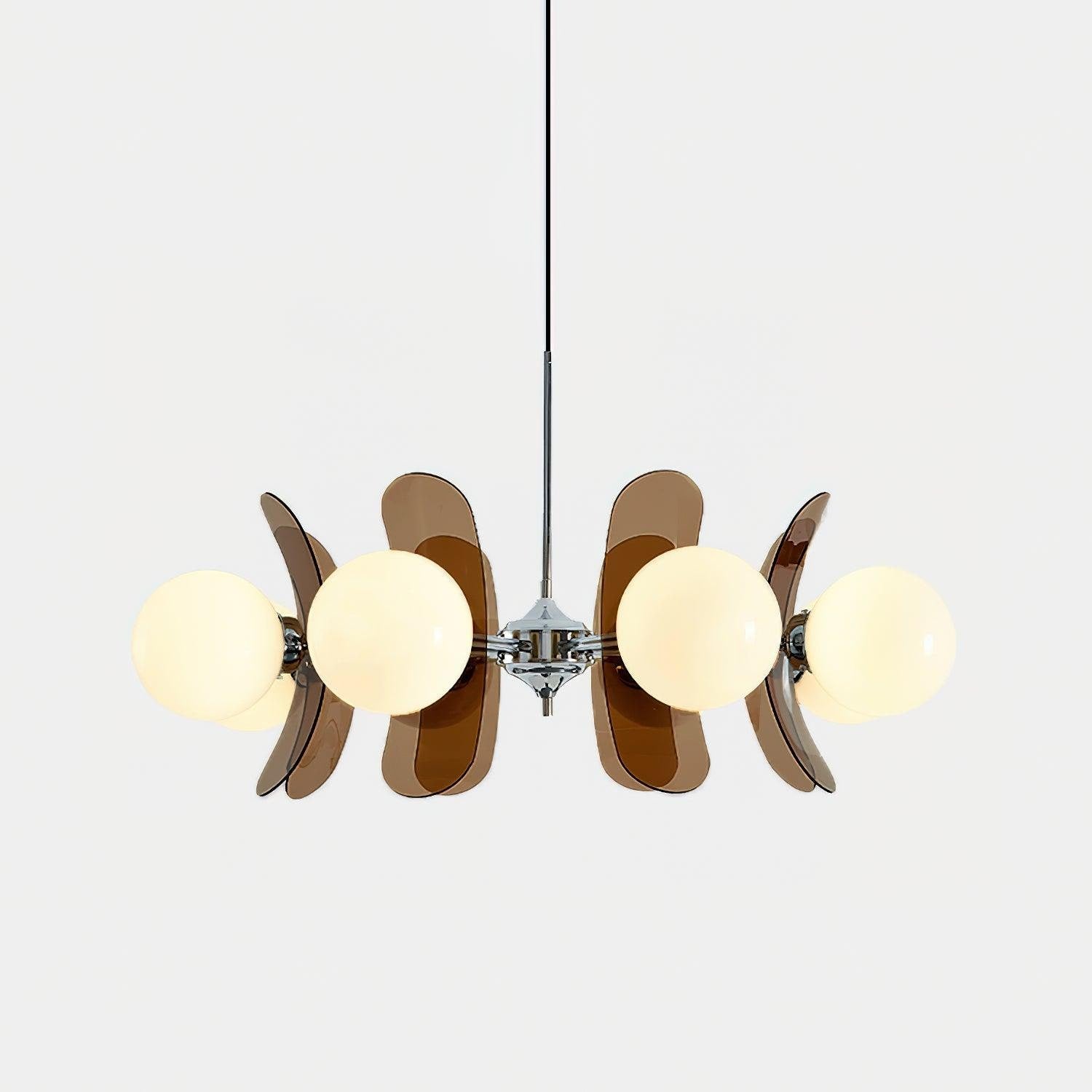 Chandelier Ceiling Light Mid Century Brown Glass Pendant Lamp - Image 23