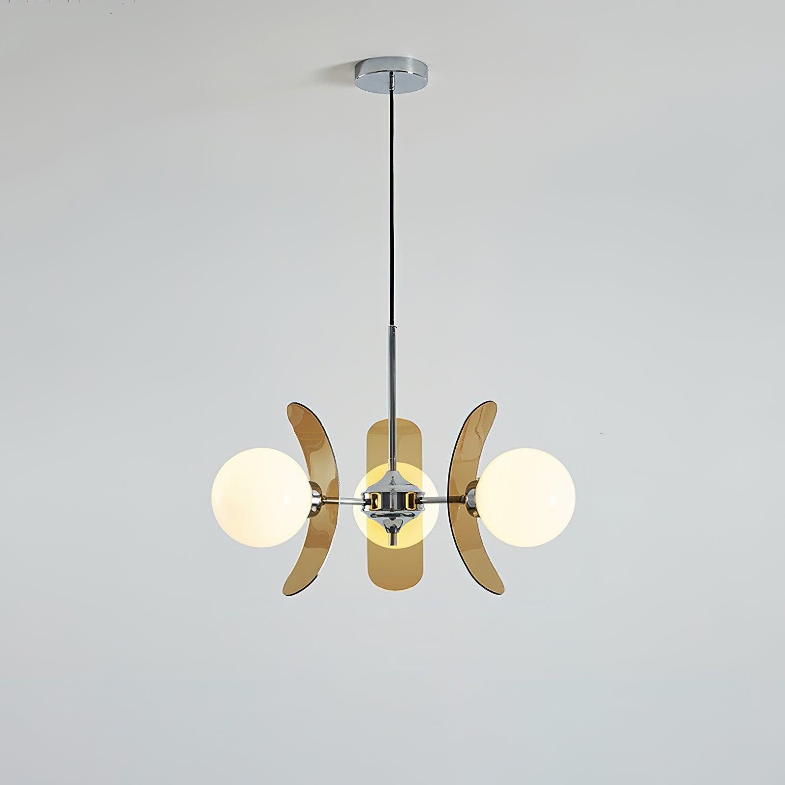 Chandelier Ceiling Light Mid Century Brown Glass Pendant Lamp - Image 24