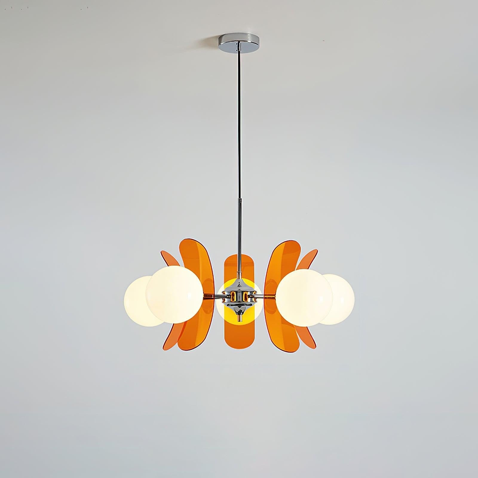 Chandelier Ceiling Light Mid Century Brown Glass Pendant Lamp - Image 29