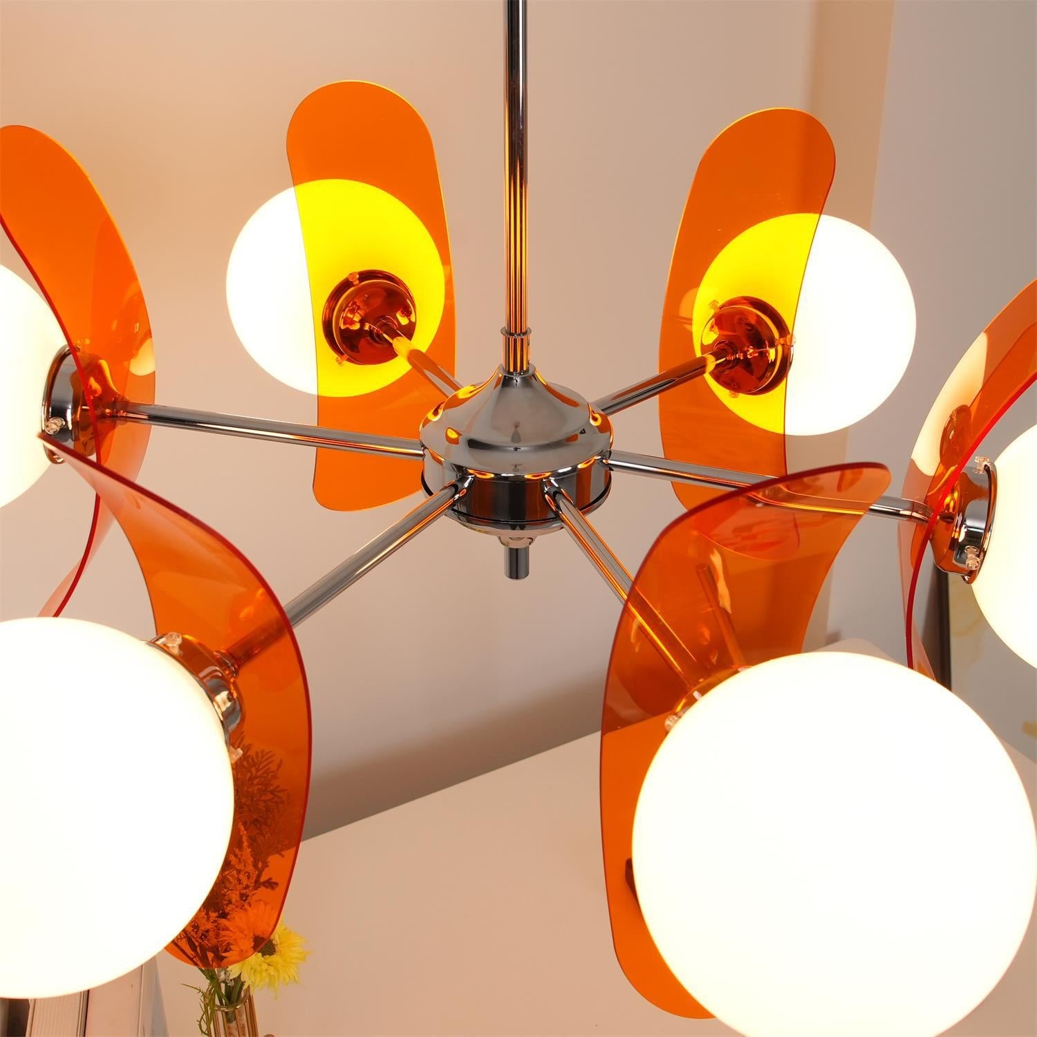 Chandelier Ceiling Light Mid Century Brown Glass Pendant Lamp - Image 34
