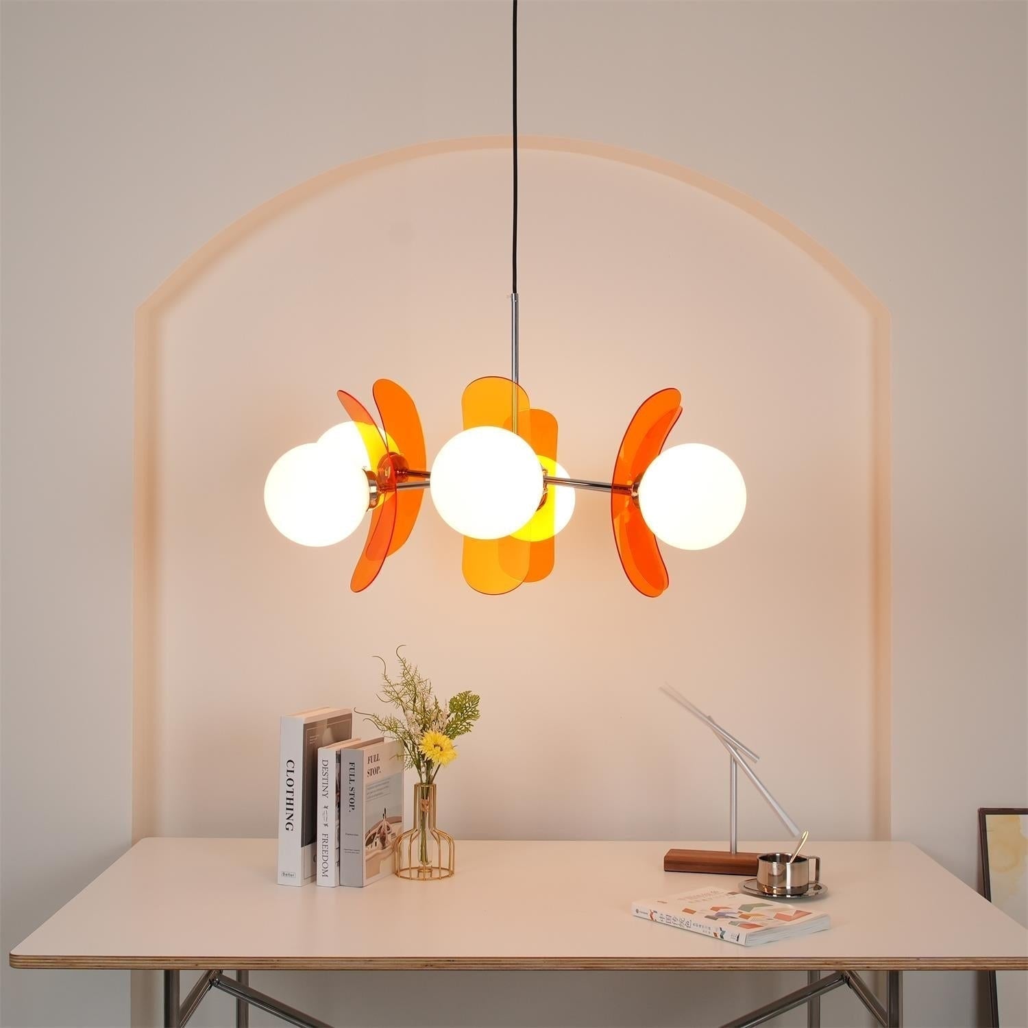 Chandelier Ceiling Light Mid Century Brown Glass Pendant Lamp - Image 39