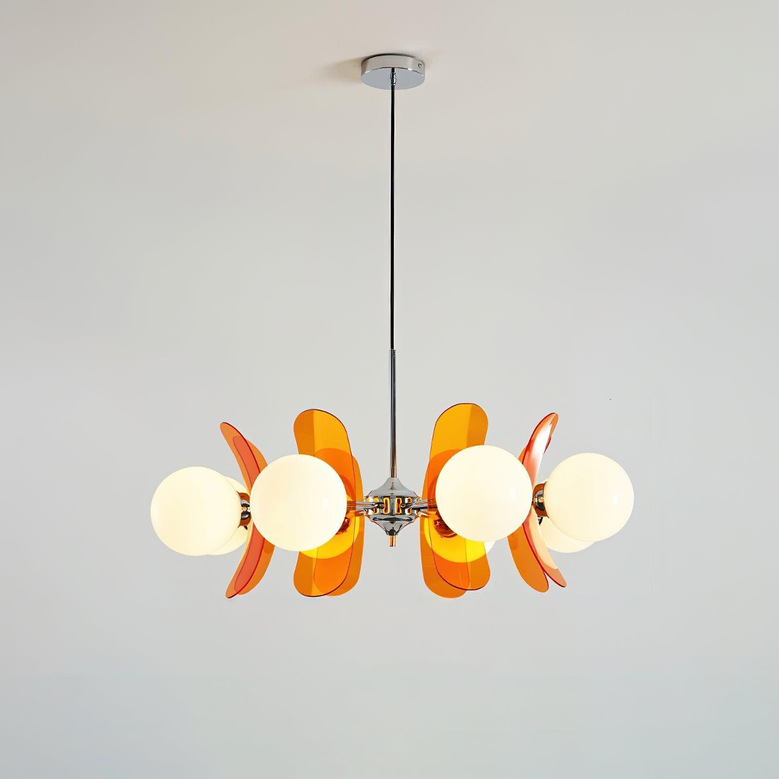 Chandelier Ceiling Light Mid Century Brown Glass Pendant Lamp - Image 47