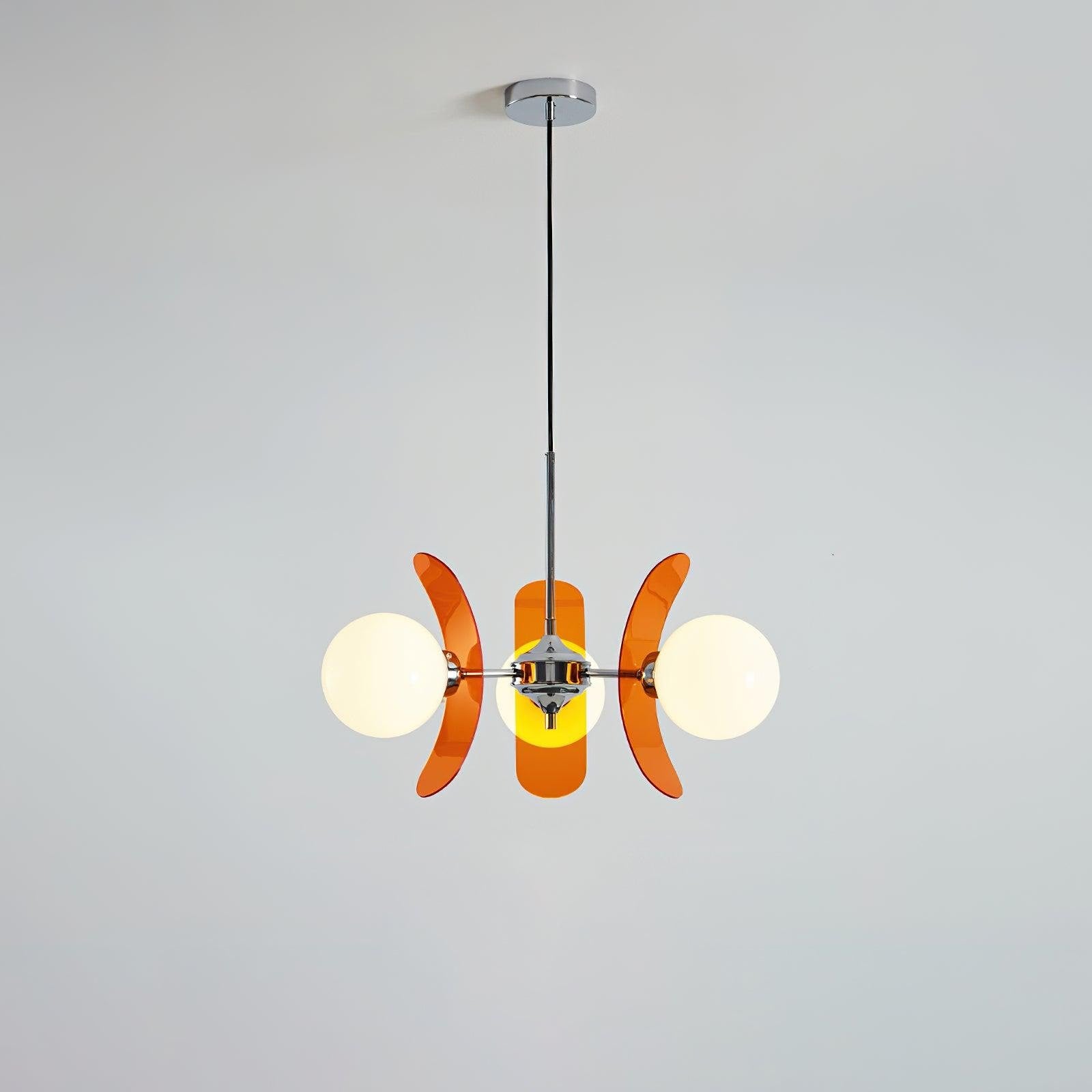Chandelier Ceiling Light Mid Century Brown Glass Pendant Lamp - Image 49