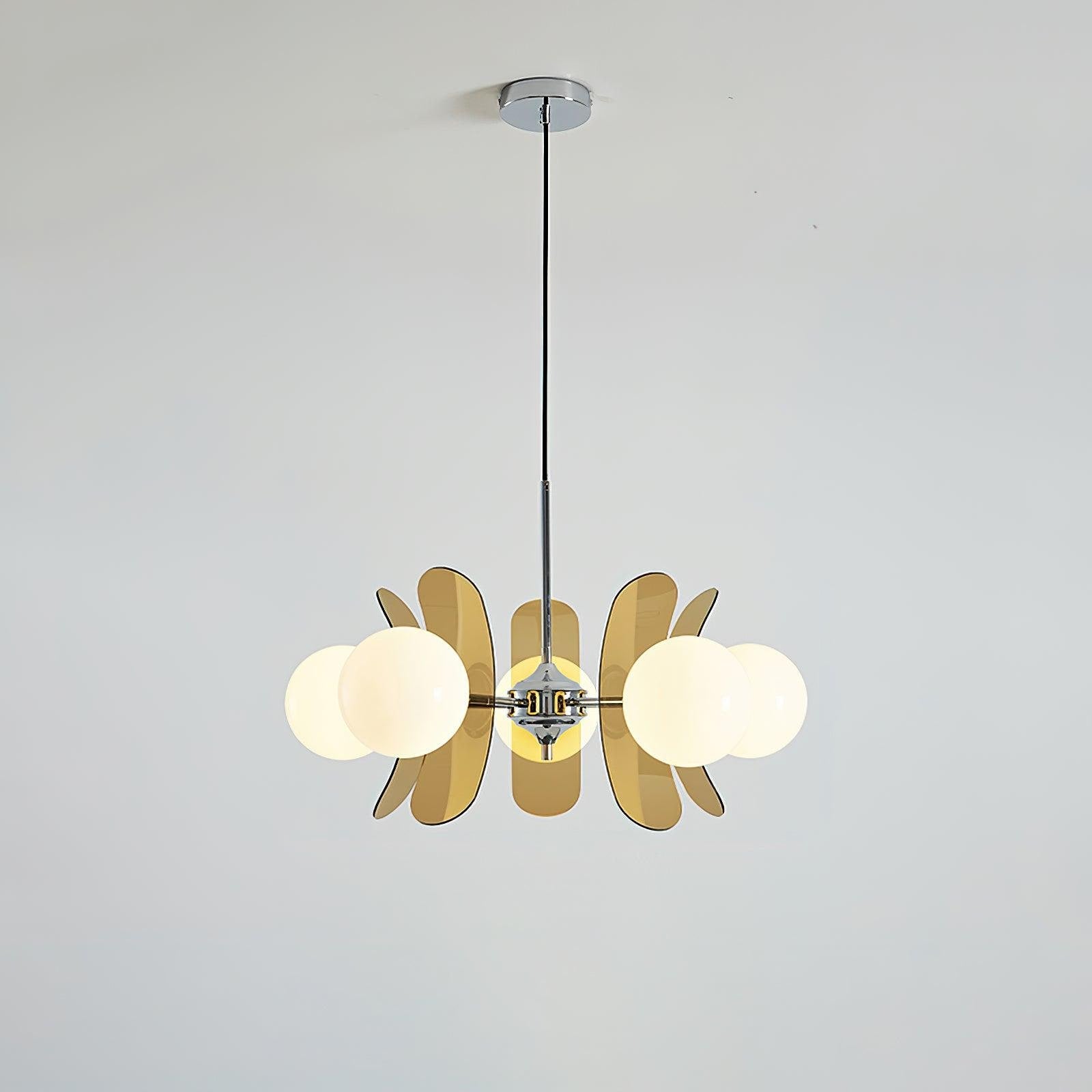 Chandelier Ceiling Light Mid Century Brown Glass Pendant Lamp - Image 50