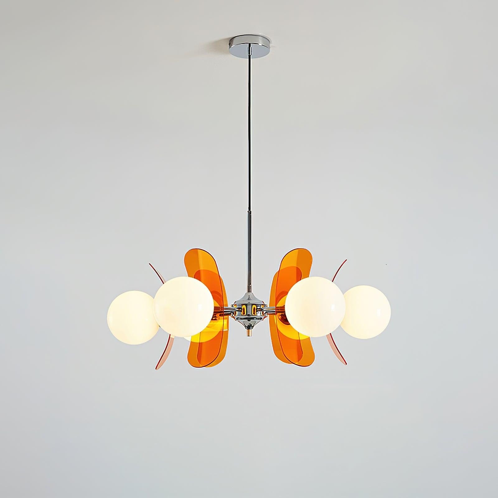 Chandelier Ceiling Light Mid Century Brown Glass Pendant Lamp - Image 53
