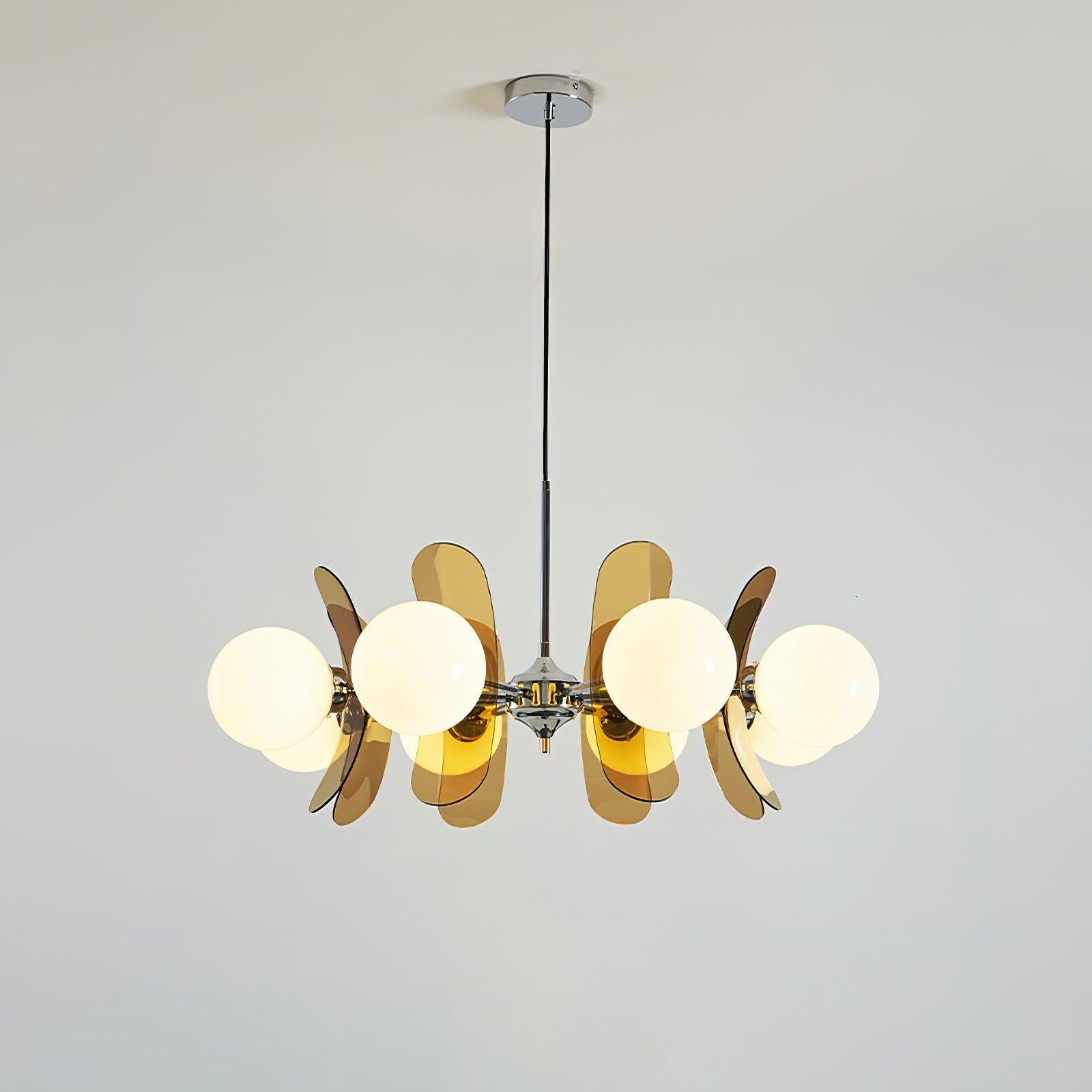 Chandelier Ceiling Light Mid Century Brown Glass Pendant Lamp - Image 54