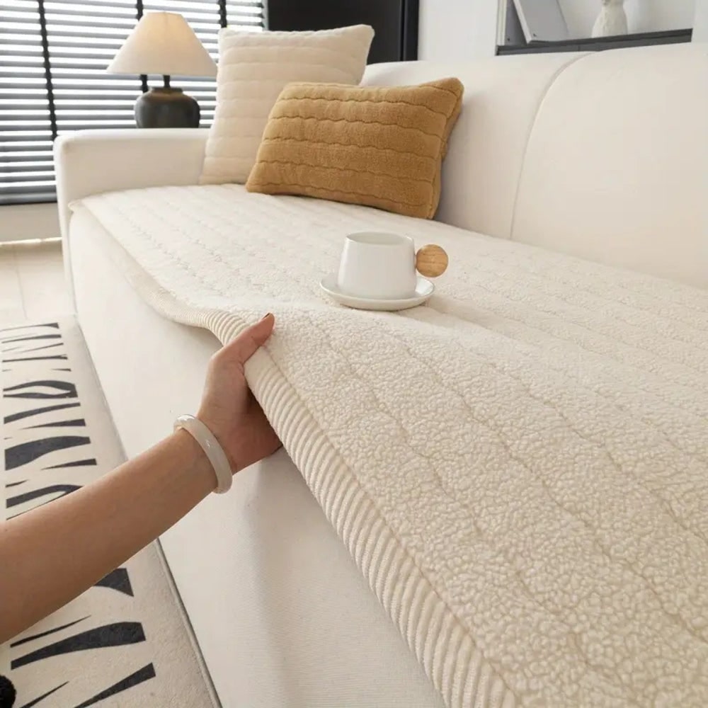 Chic Plush Sofa Cover Protection and Style Living Room - Image 1