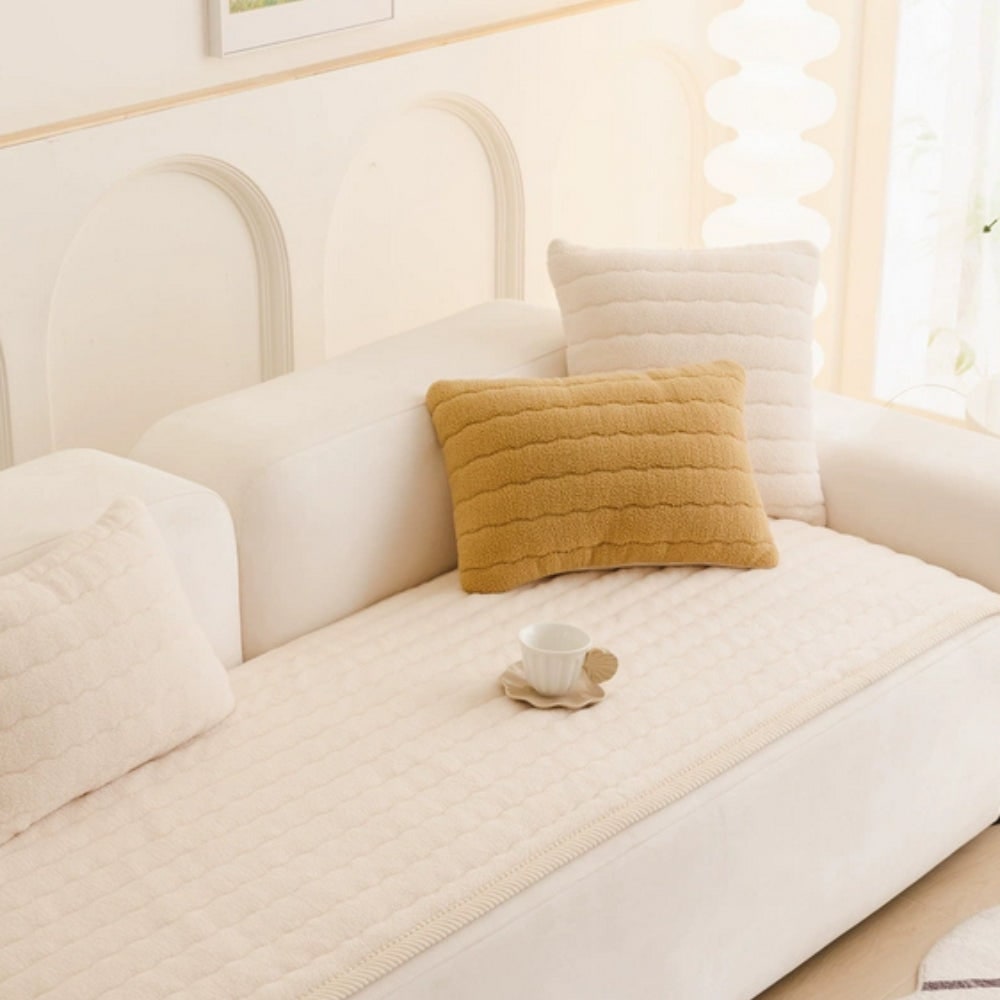 Chic Plush Sofa Cover Protection and Style Living Room - Image 2