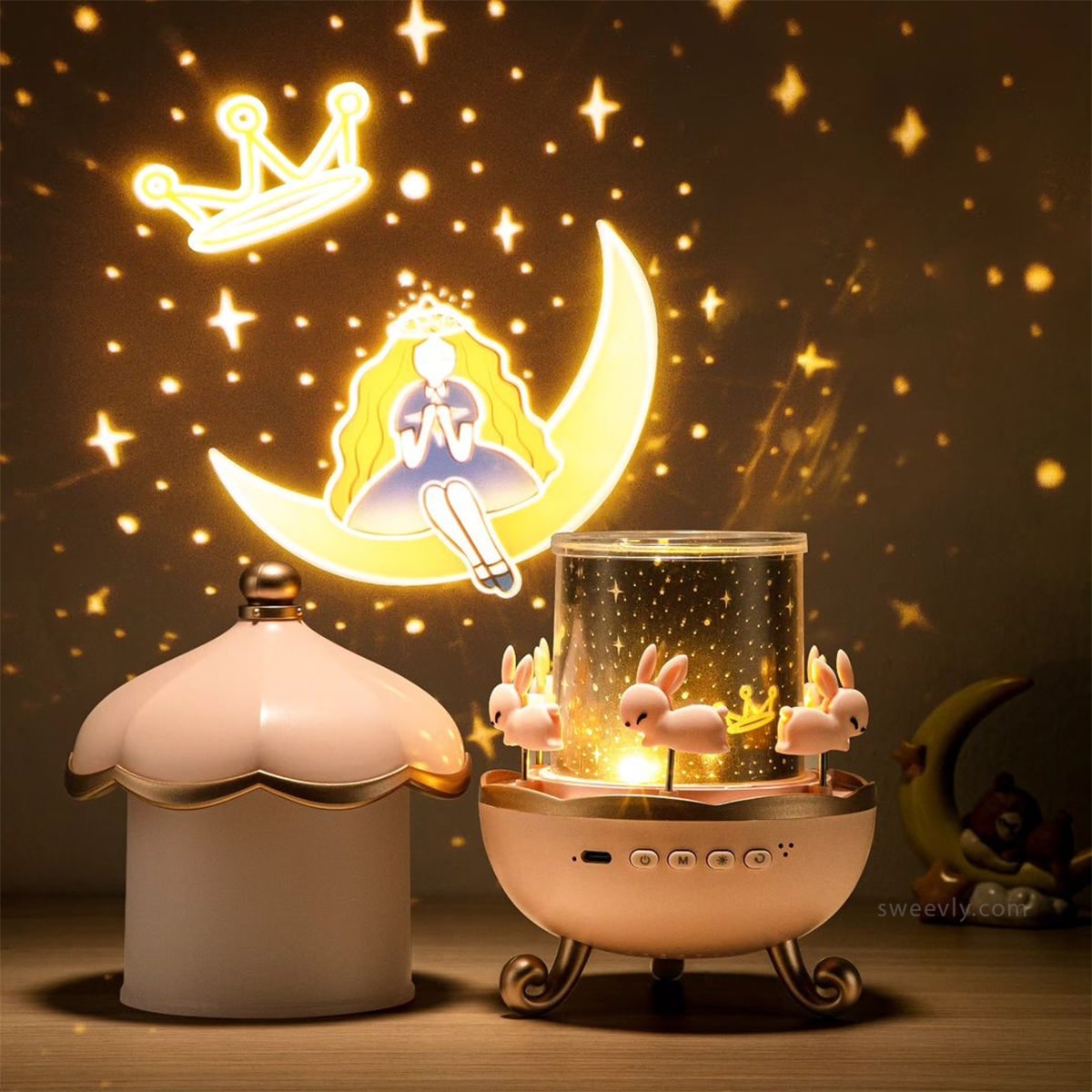 Children's Night Projector Cute Bunny Design Sleepy Time - Image 4