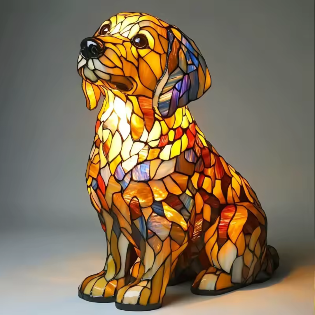 Colorful Stained Glass Dog Lamp Home Decor and Night Lighting - Image 18