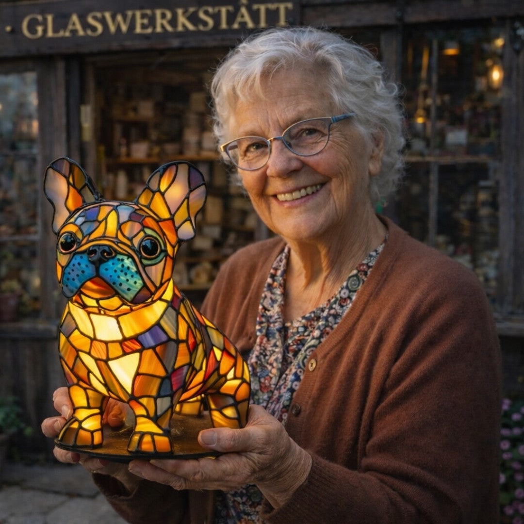 Colorful Stained Glass Dog Lamp Home Decor and Night Lighting - Image 6