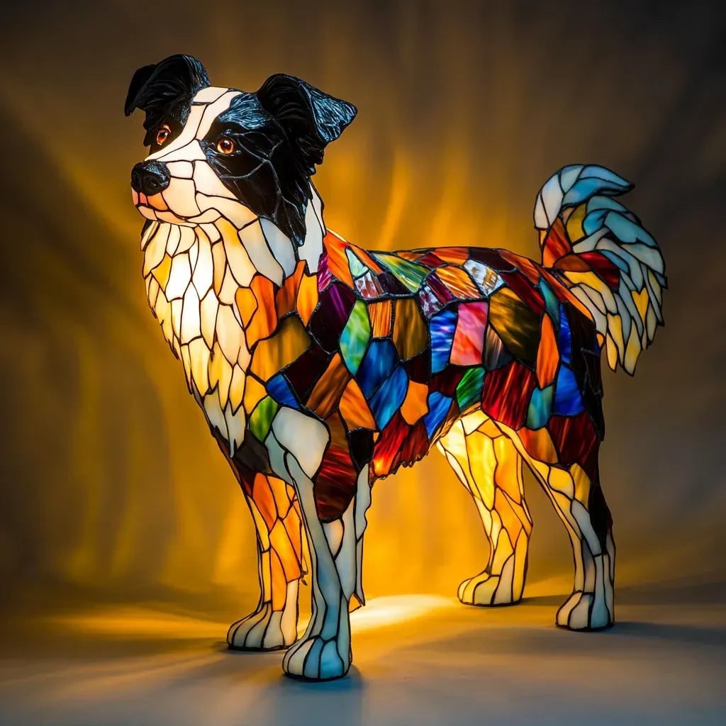 Colorful Stained Glass Dog Lamp Home Decor and Night Lighting - Image 7
