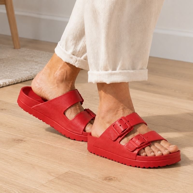 Comfortable Black Platform Sandals Cushioning Support - Image 3