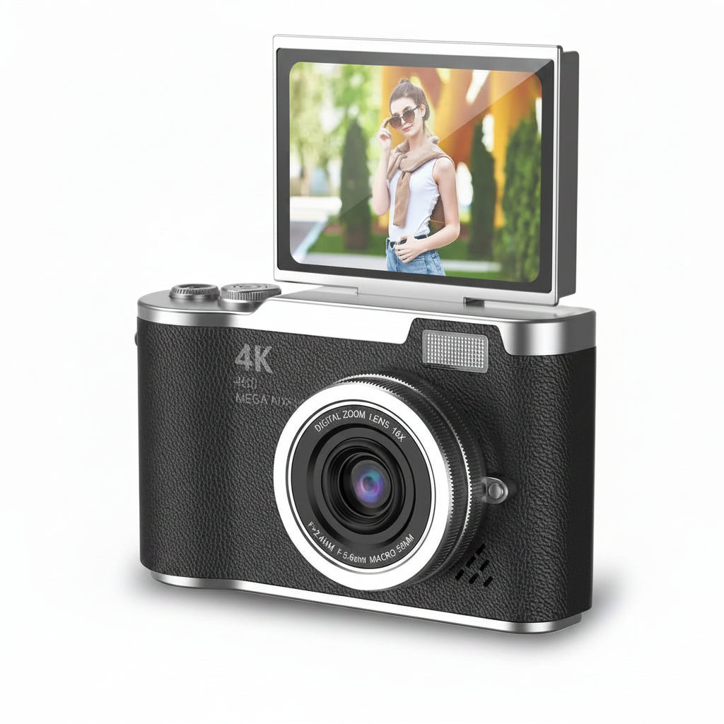 Compact Digital Camera Rechargeable Battery Flip Screen - Image 3