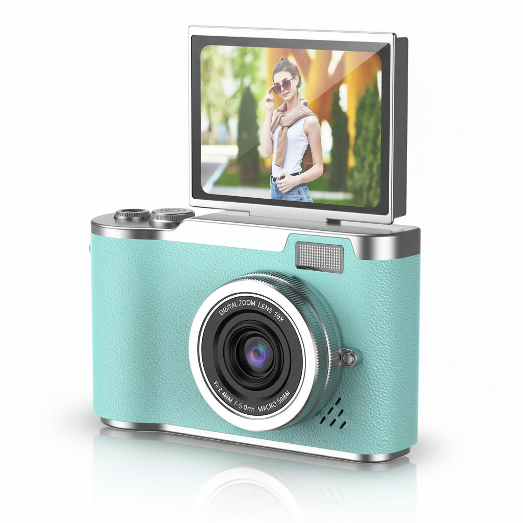 Compact Digital Camera Rechargeable Battery Flip Screen - Image 4