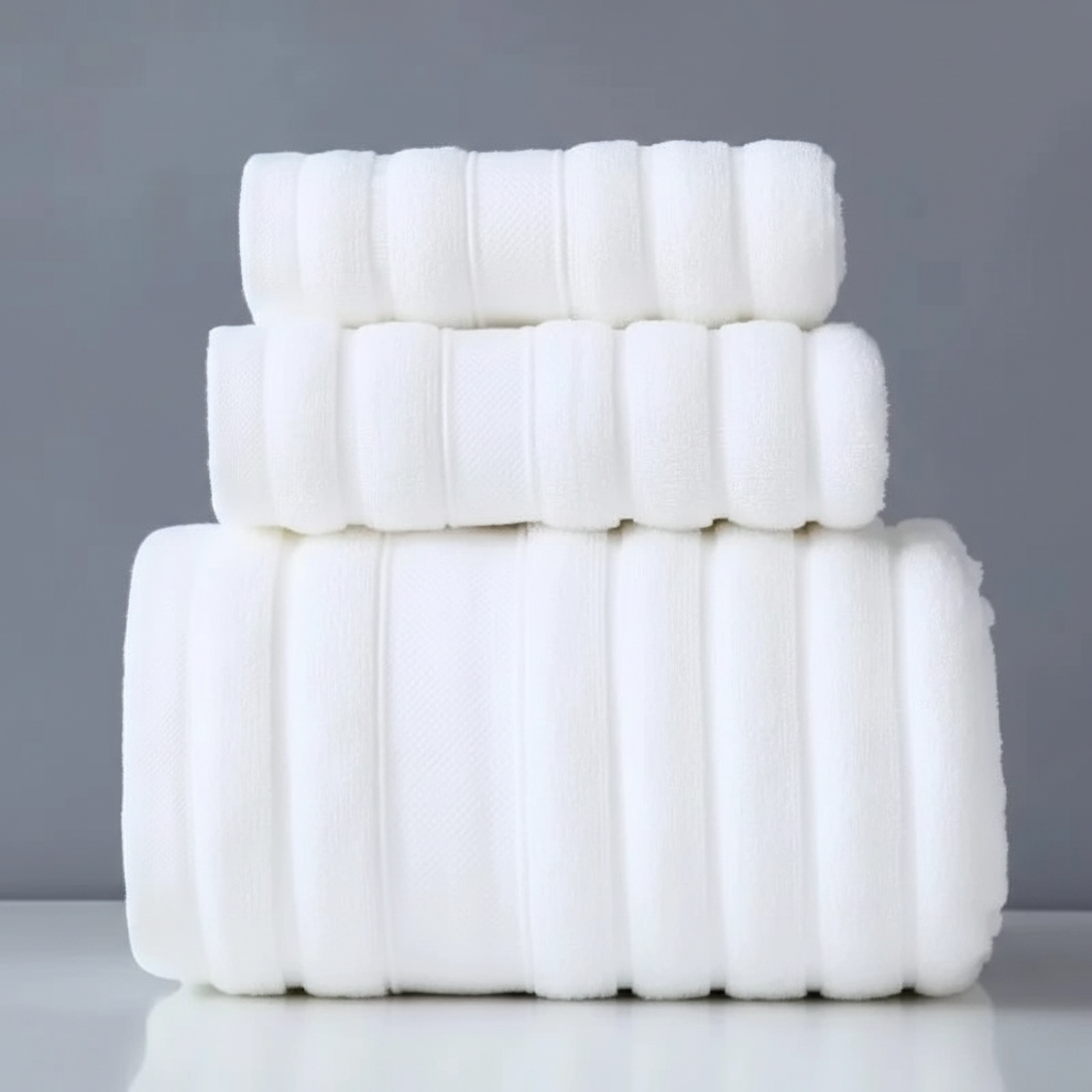 Cotton Bath Towel Set Soft Blue Absorbent Towels Home Use - Image 4