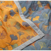 Cotton Throw Blanket Ginkgo Leaf Design Cozy Living Spaces - Image 6