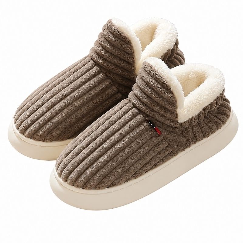 Cozy Fleece Lined Slippers Non-Slip Sole Indoor Comfort - Image 1