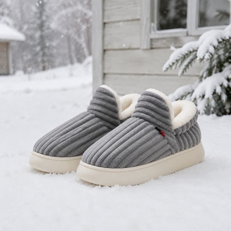 Cozy Fleece Lined Slippers Non-Slip Sole Indoor Comfort - Image 4