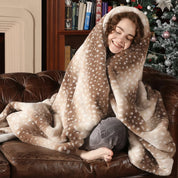 Cozy Reversible Plush Blanket Deer Motif Bedroom Comfort - Image 2