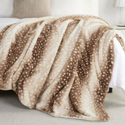 Cozy Reversible Plush Blanket Deer Motif Bedroom Comfort - Image 3