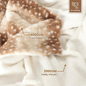 Cozy Reversible Plush Blanket Deer Motif Bedroom Comfort - Image 6