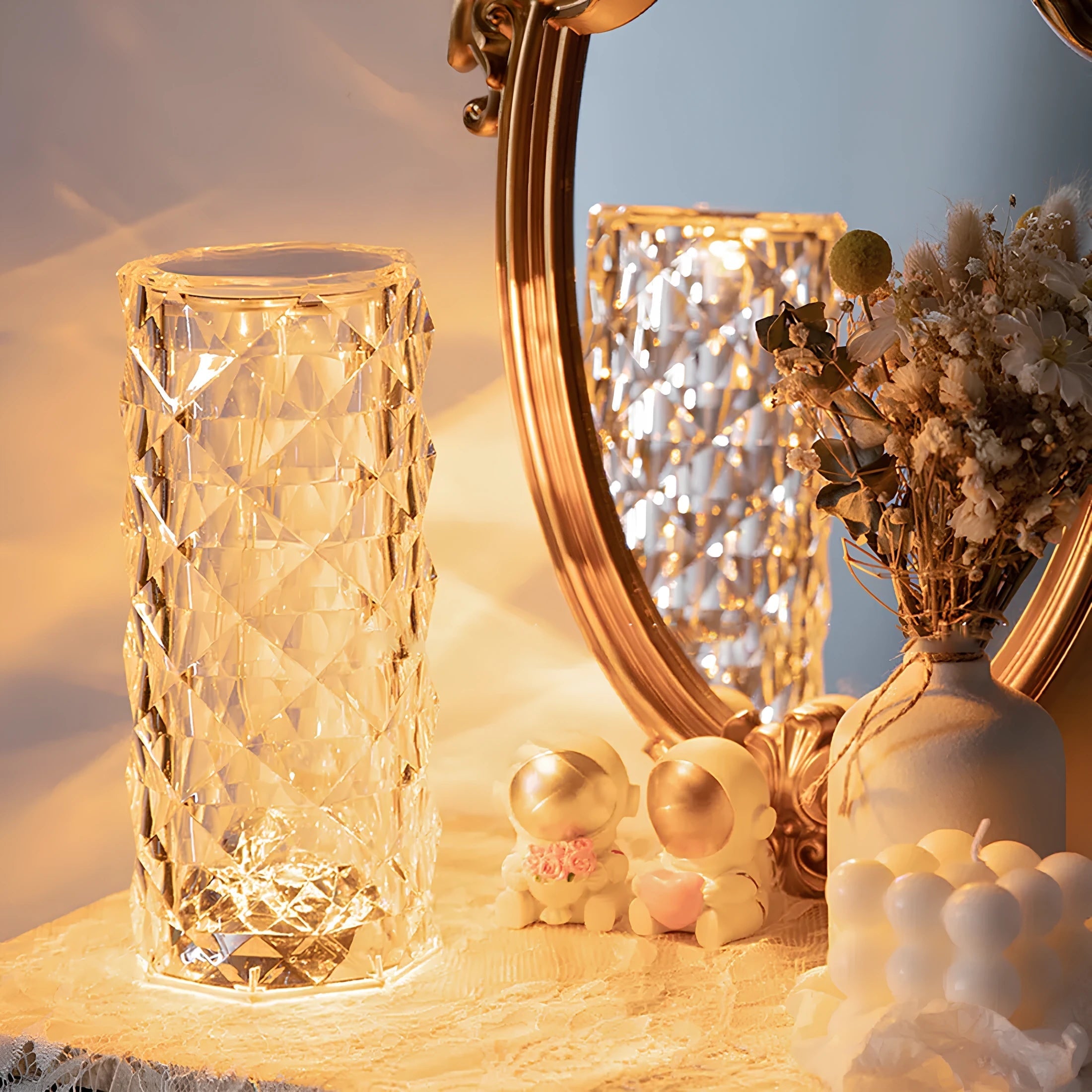 Crystal Table Lamp Touch Control Modern Home Lighting Decor - Image 4