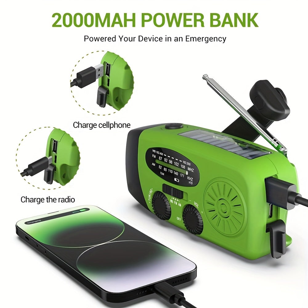 Emergency Radio Power Bank Solar Hand Crank Noaa Receiver - Image 2