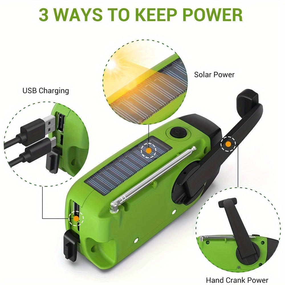 Emergency Radio Power Bank Solar Hand Crank Noaa Receiver - Image 3