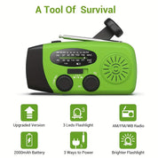 Emergency Radio Power Bank Solar Hand Crank Noaa Receiver - Image 4