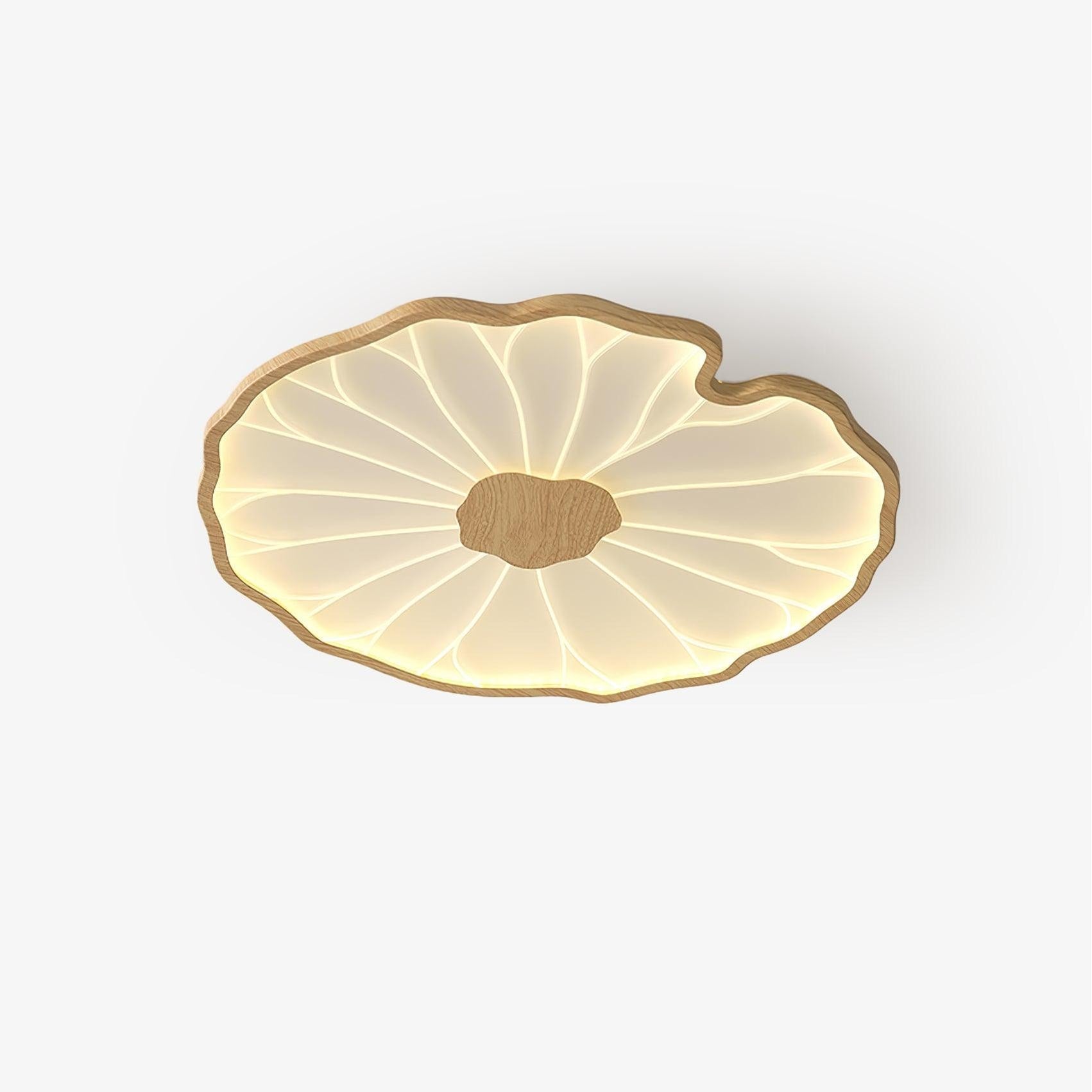 Flush Mount Ceiling Light Wood Finish and Lotus Leaf Design - Image 22