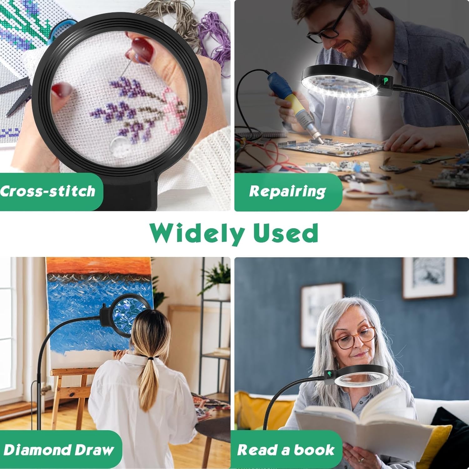 Full-Page Magnifier LED Light Hands-Free Reading Aid - Image 2