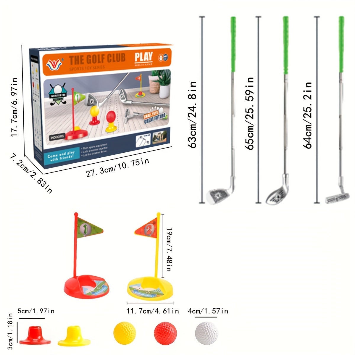 Golf Set Adjustable Clubs Targets Fun Outdoor Playtime - Image 2