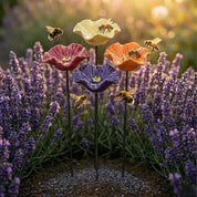 Handmade Weatherproof Ceramic Flower Bee Drinkers - Image 1
