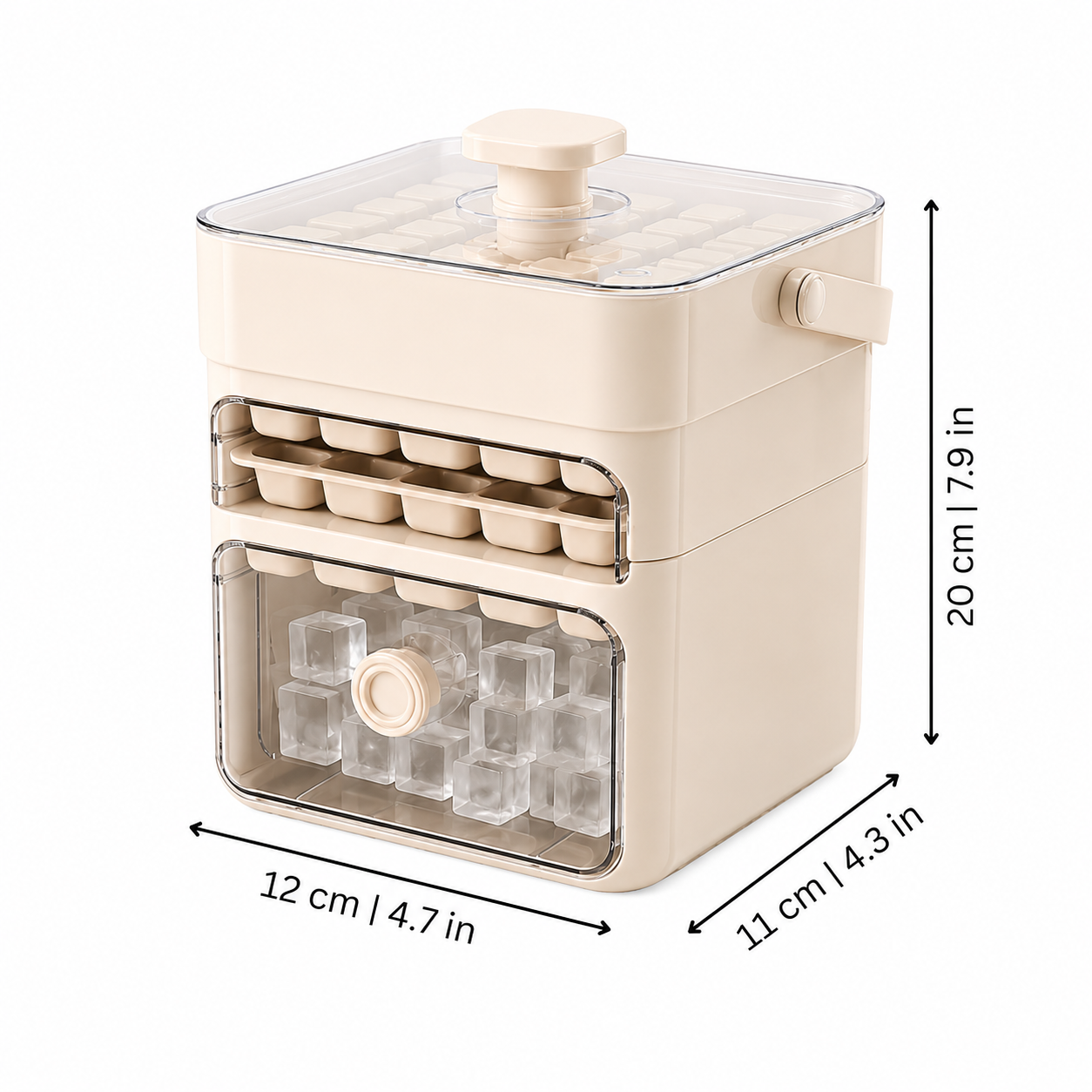 Ice Maker Storage Container Easy Dispensing Handle and Lid - Image 3