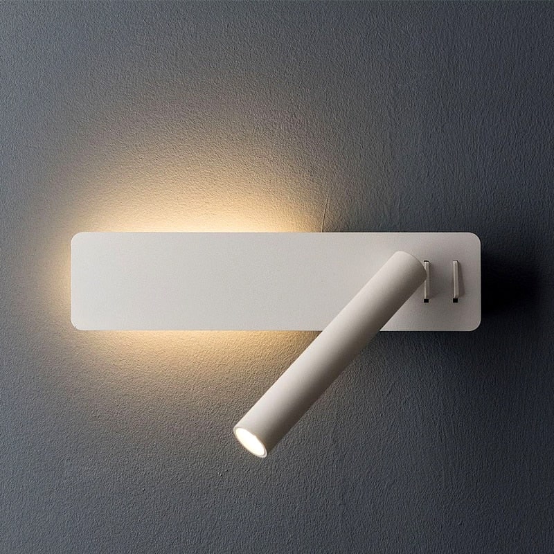 LED Wall Reading Light Bed Adjustable Modern Design Black White - Image 1