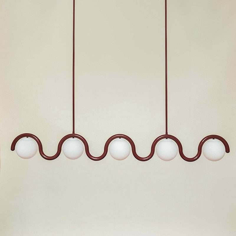 Linear Red and Silver Chandelier Modern Home Lighting - Image 13