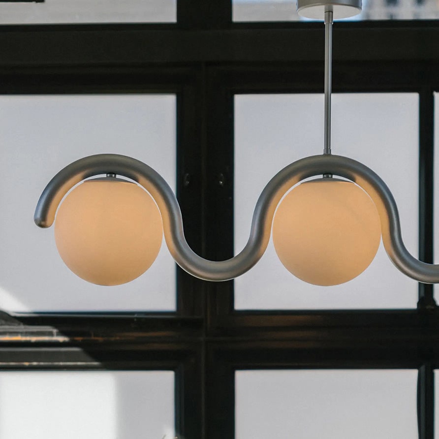 Linear Red and Silver Chandelier Modern Home Lighting - Image 18