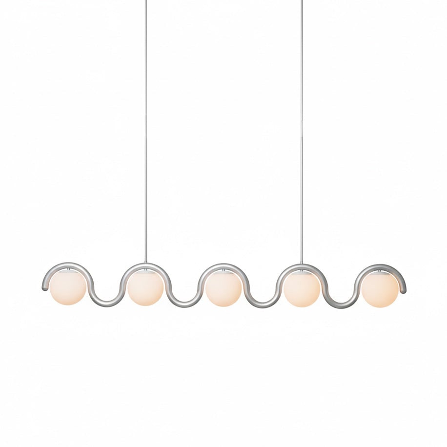 Linear Red and Silver Chandelier Modern Home Lighting - Image 44