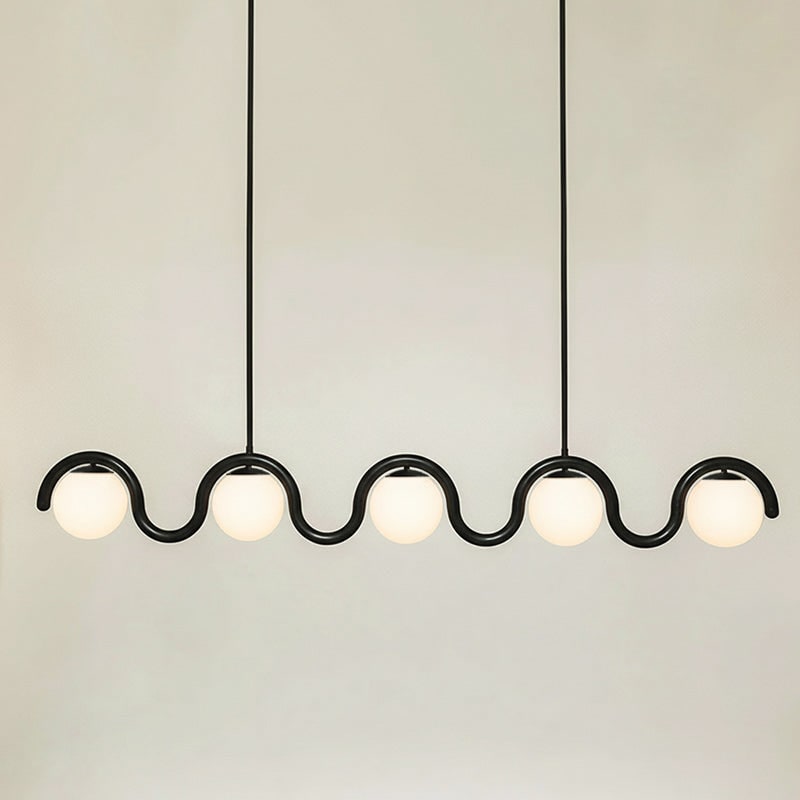 Linear Red and Silver Chandelier Modern Home Lighting - Image 45