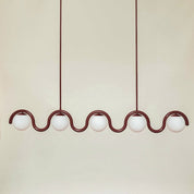 Linear Red and Silver Chandelier Modern Home Lighting - Image 46